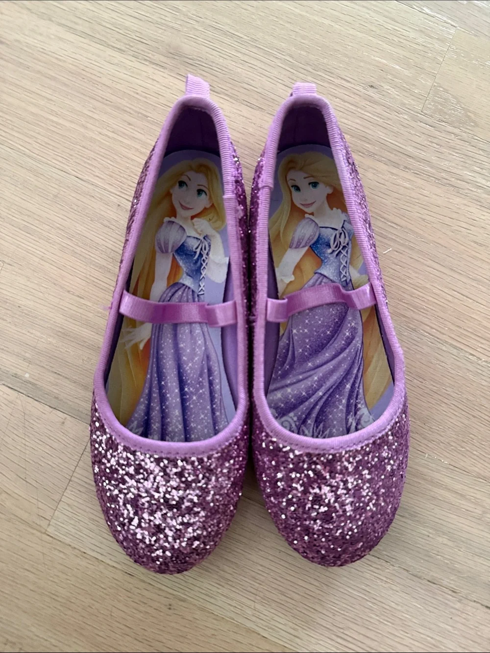 H&M Girls' Purple Glitter Princess Slip-On Flats
